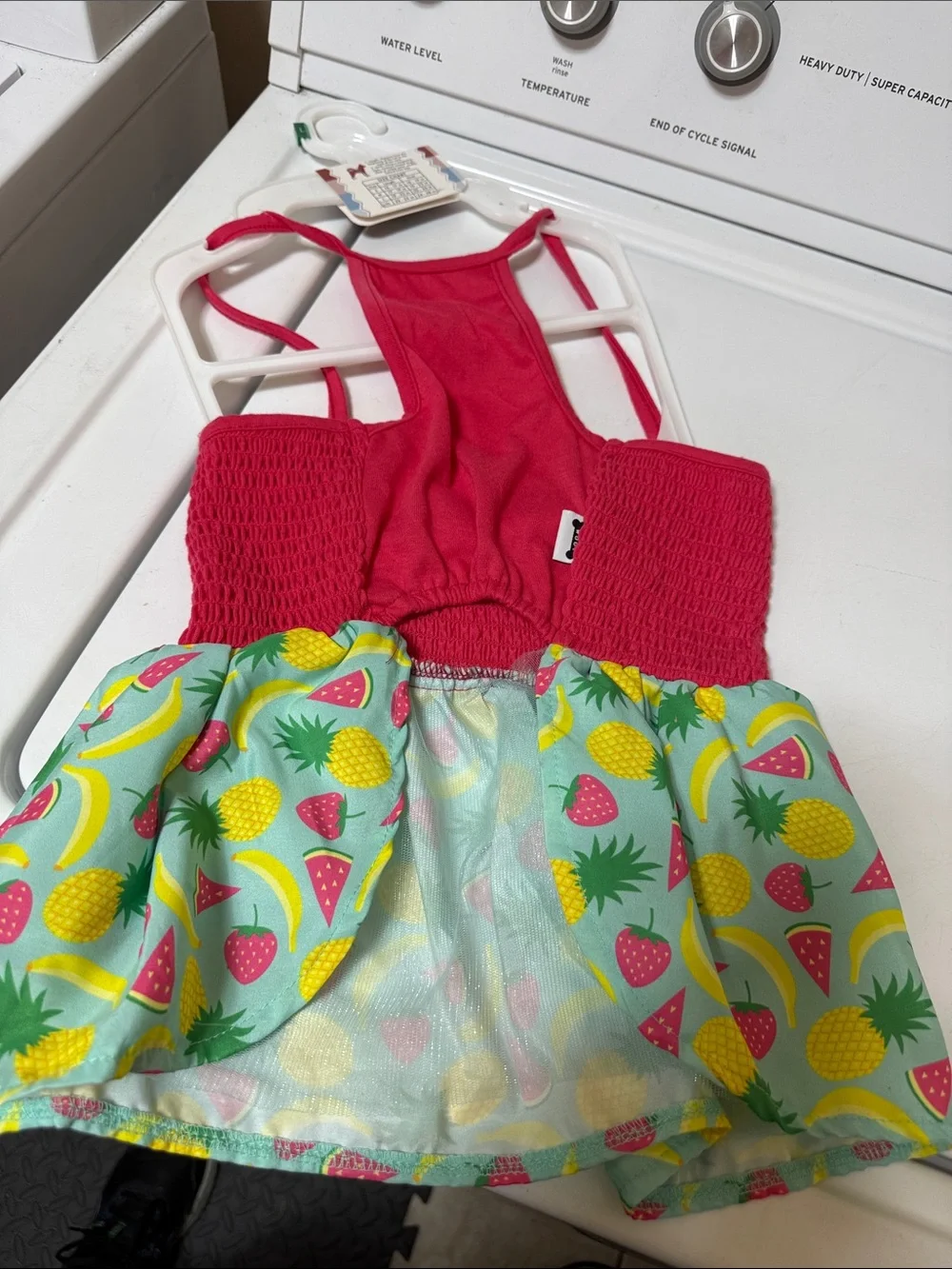 Pet Dress Tropical Fruit Summer Dress - Pink & Light Blue